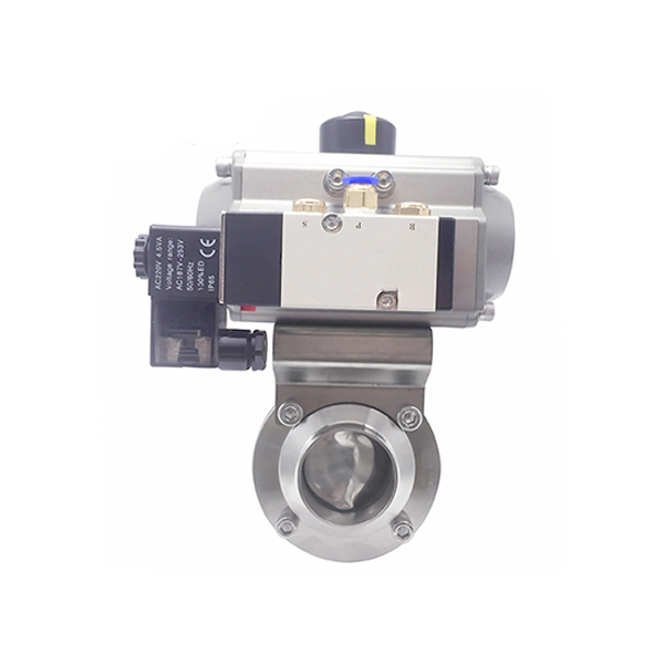 Sanitary Stainless Steel Welding Butterfly Valve With Electric Actuator