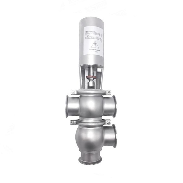 Stainless Steel Sanitary Pneumatic Diverter Double Seat Valves